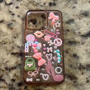 Whimsical Pink and Gold iPhone Case with Protective Bumper